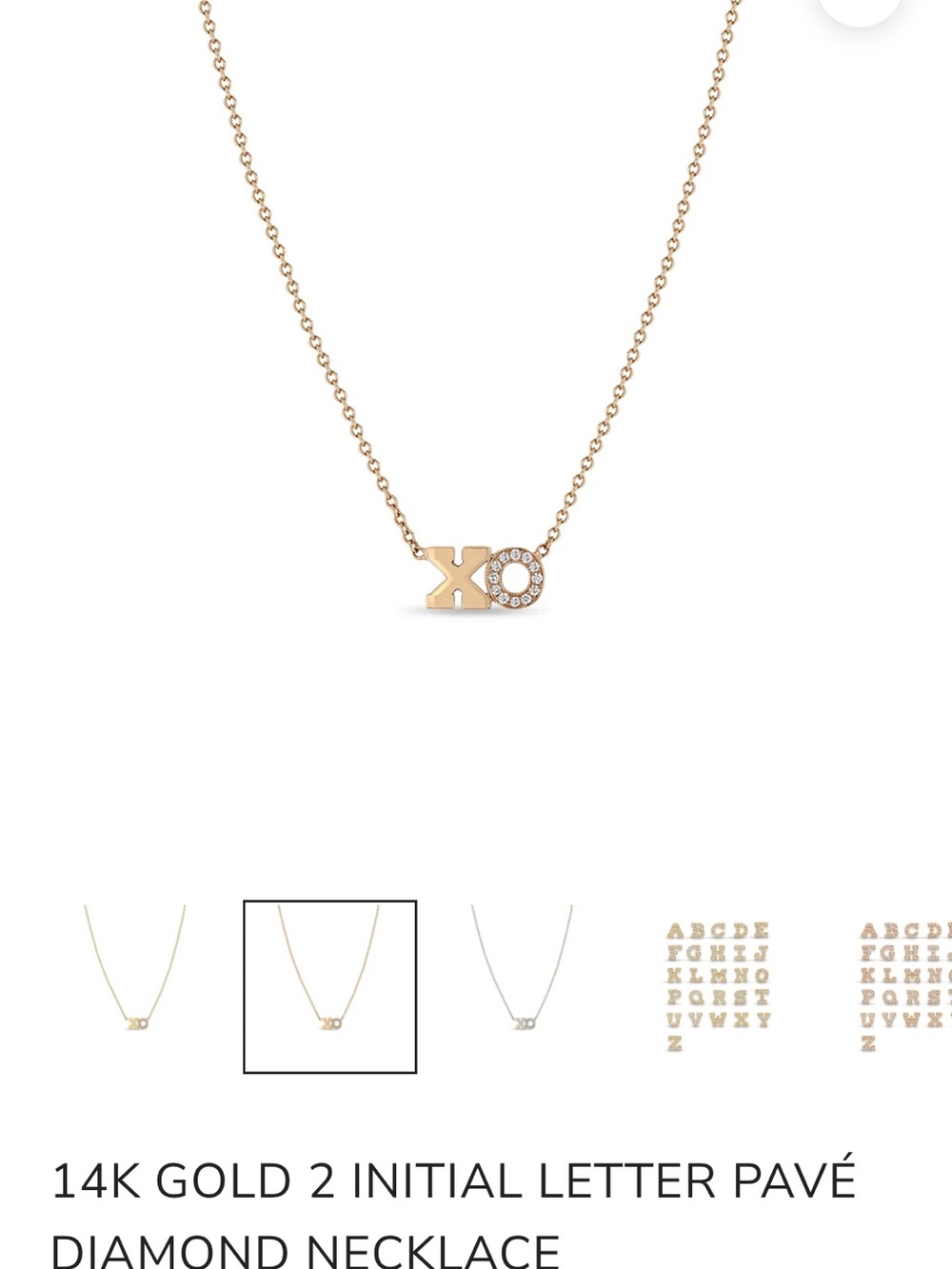 Zoe Chicco 14K Gold XO Pavé Diamond Necklace - Gold